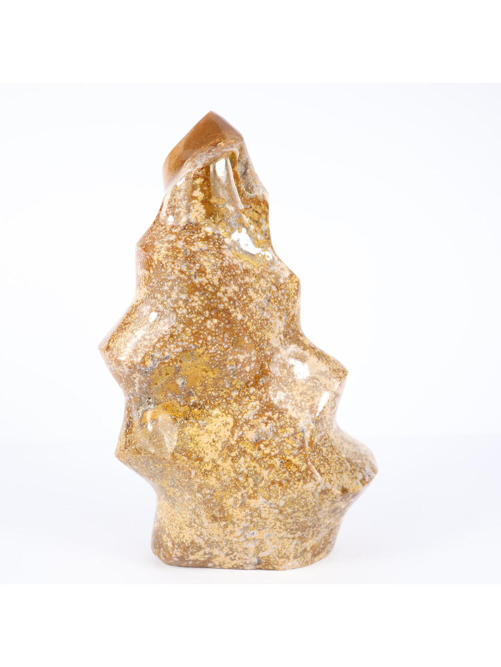 Ocean Jasper Flame 7.25" Carving 2.6lbs Crystal Display Decor 0162